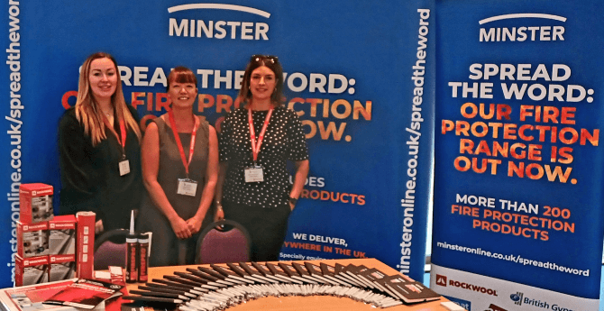 The Minster fire protection team - Holly Taggart, Carrie Blackshaw, and Sophie Jenkins-Downes
