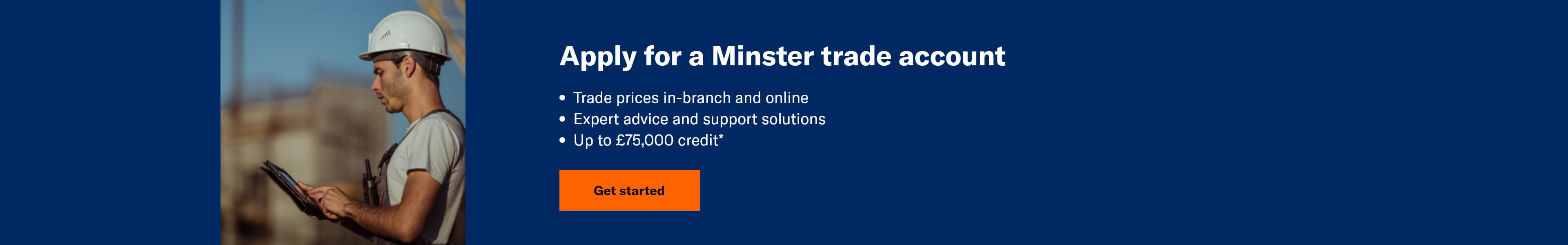 Apply for a Minster trade account